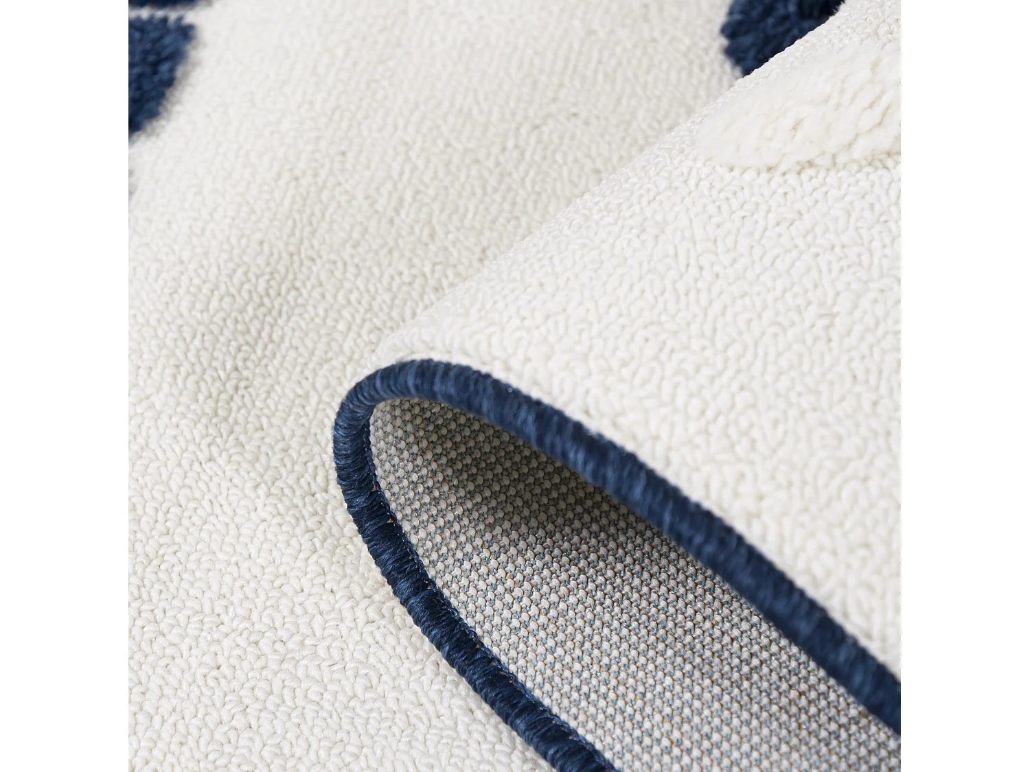 Kids Rug Buffo Mare Mazovia 80 x 150 cm Beige Navy Anchor Medium Pile with Fringes