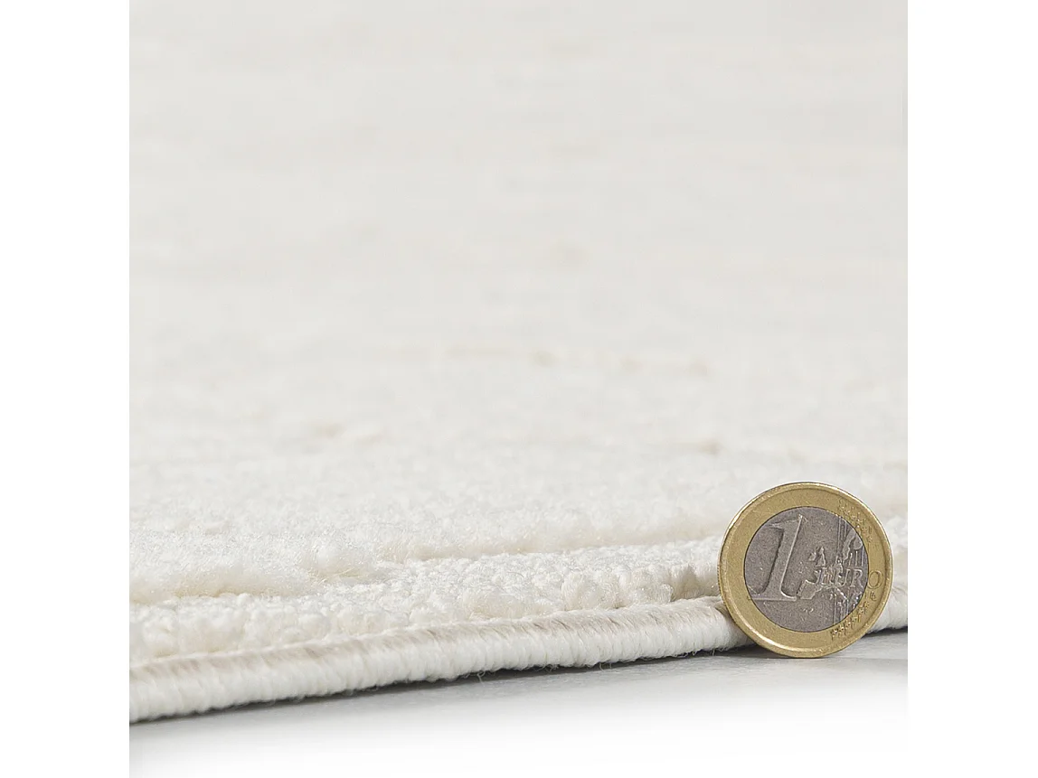 Tapis Pisa Brina Mazovia 200 x 300 cm Beige Crème Abstrait Poils Mi-Longs à Franges