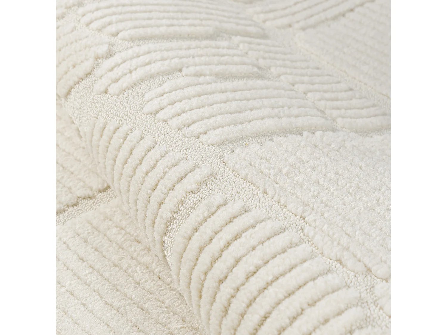 Tapis Pisa Brina Mazovia 200 x 300 cm Beige Crème Abstrait Poils Mi-Longs à Franges