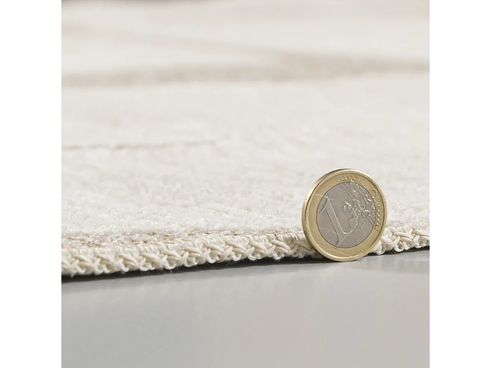 Tapis Amalfi Pieno Mazovia 120 x 170 cm Beige Blanc Abstrait Poils Courts