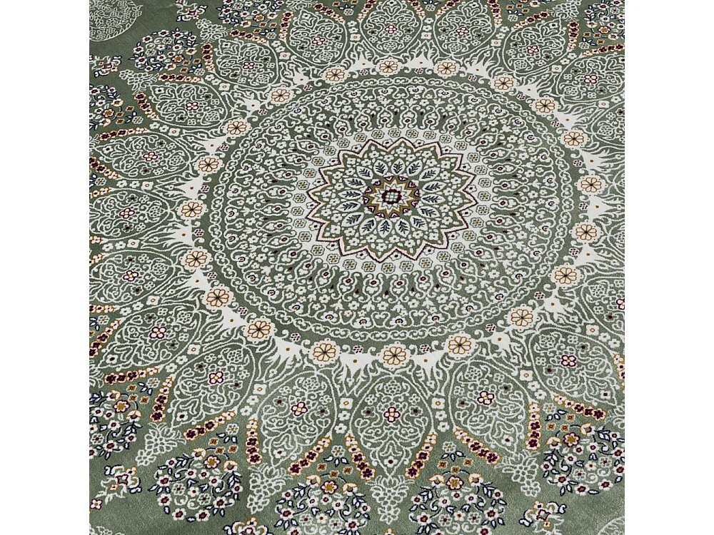 Tapis Palazzo Trono Mazovia 200 x 290 cm Vert Oriental Poils Courts à Franges