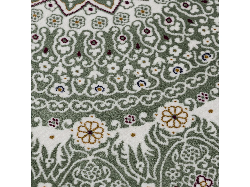 Tapis Palazzo Trono Mazovia 200 x 290 cm Vert Oriental Poils Courts à Franges