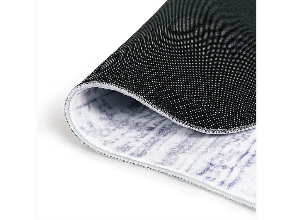Tapis Arona Albi Mazovia Forme Irrégulière 120 x 160 cm Blanc Bleu Abstrait Poils Courts
