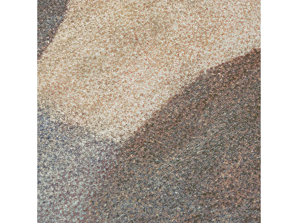 Tapis Lonato Vari Mazovia Forme Irrégulière 80 x 150 cm Beige Blanc Géométrique Poils Courts