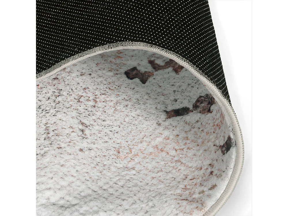 Tapis Arona Senia Mazovia Forme Irrégulière 80 x 150 cm Blanc Marron Abstrait Poils Courts
