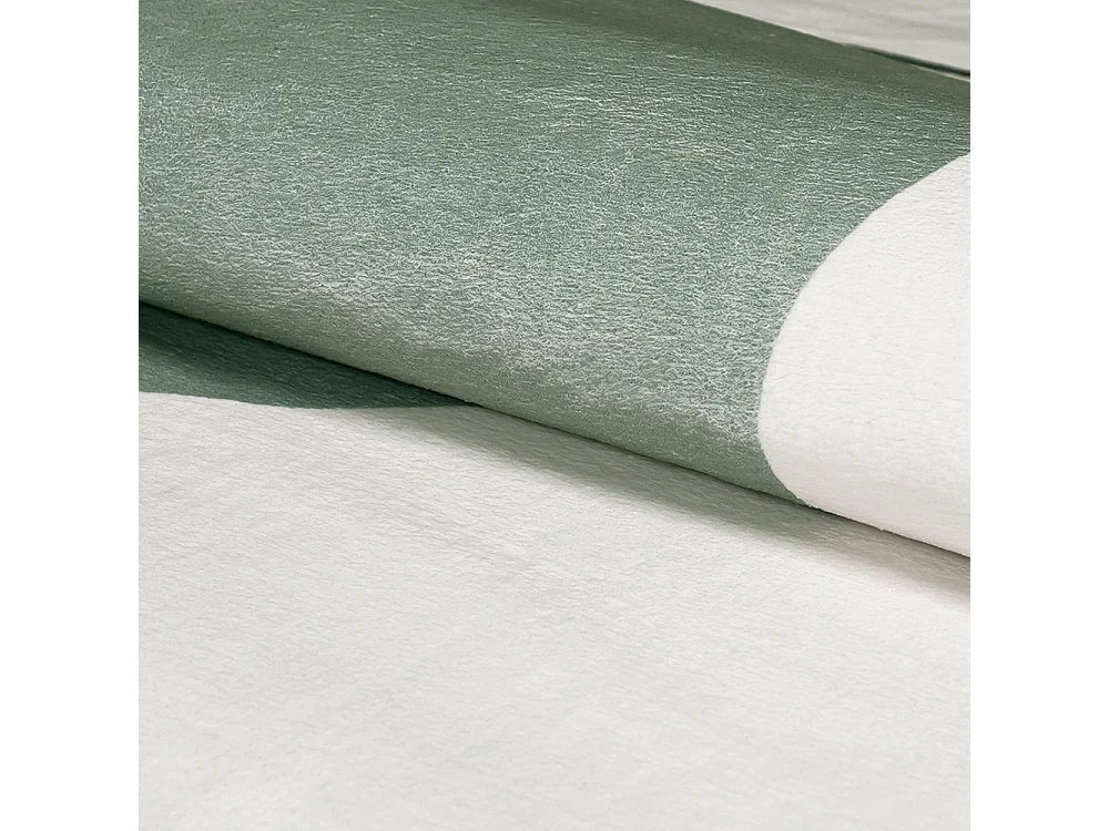 Tapis Bova Certo Mazovia Forme Irrégulière 80 x 150 cm Blanc Vert Abstrait Poils Courts