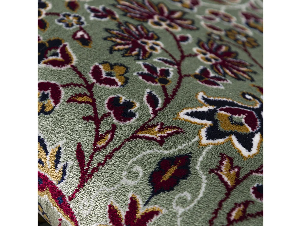 Tapis Castello Verde Mazovia 240 x 340 cm Vert Oriental Poils Courts à Franges