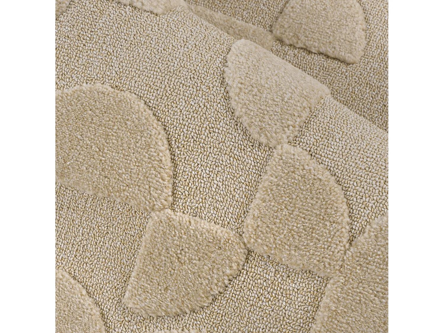 Teppich Pisa Campo Mazovia 80 x 150 cm Beige Creme Geometrisch Mittelflor mit Fransen
