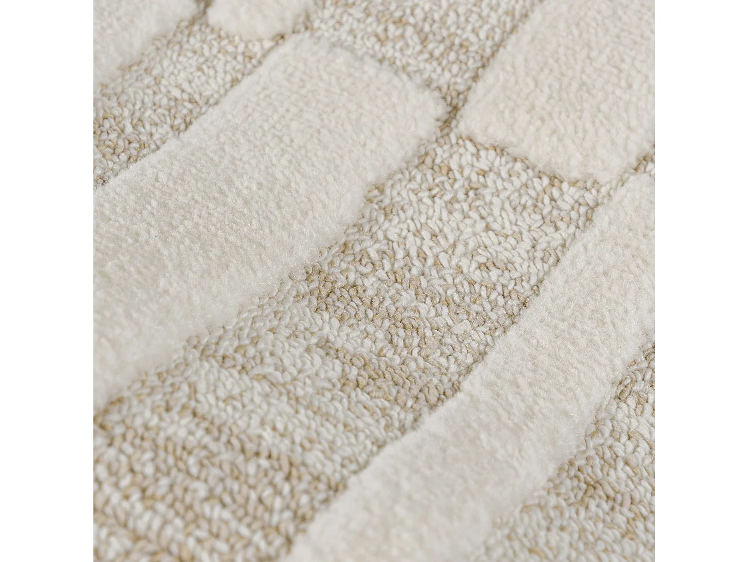 Teppich Pisa Orzo Mazovia 250 x 350 cm Beige Creme Geometrisch Mittelflor mit Fransen
