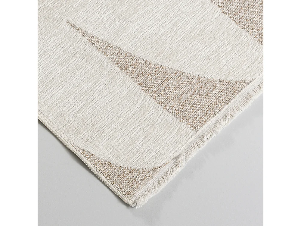 Tapis Amalfi Pieno Mazovia 80 x 200 cm Beige Blanc Abstrait Poils Courts