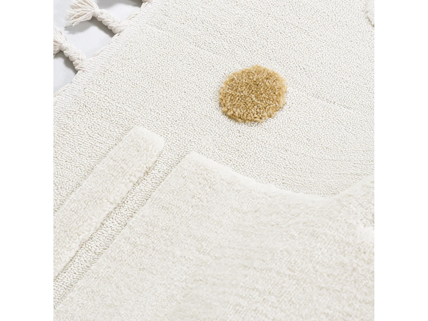 Tapis Enfant Buffo Lepre Mazovia 160 x 230 cm Beige Crème Lapin Poils Mi-Longs à Franges