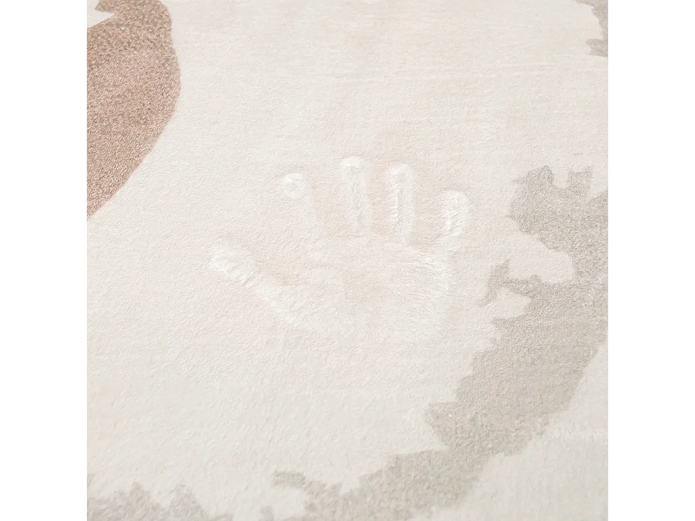 Rug Bova Nello Mazovia Irregular Shape 120 x 160 cm Beige White Abstract Short Pile