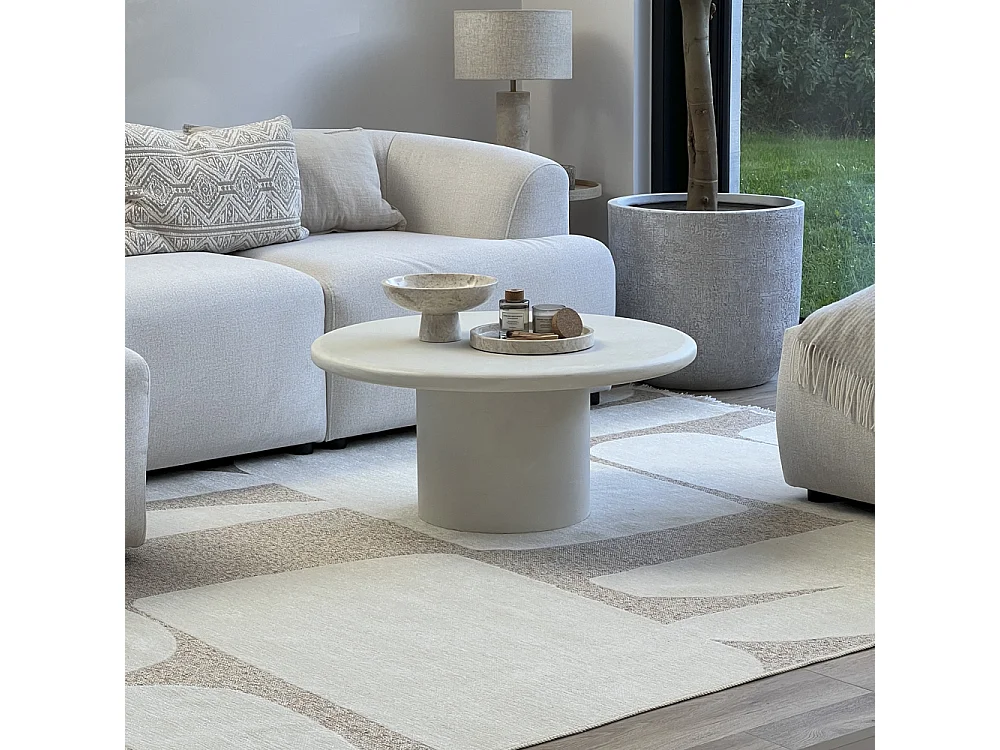 Rug Amalfi Pieno Mazovia 200 x 300 cm Beige White Abstract Short Pile