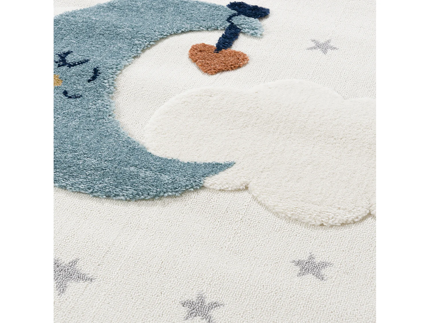 Kinderkleed Buffo Sonno Mazovia 120 x 170 cm Beige Crème Sterren Middelhoge Pool met Franjes