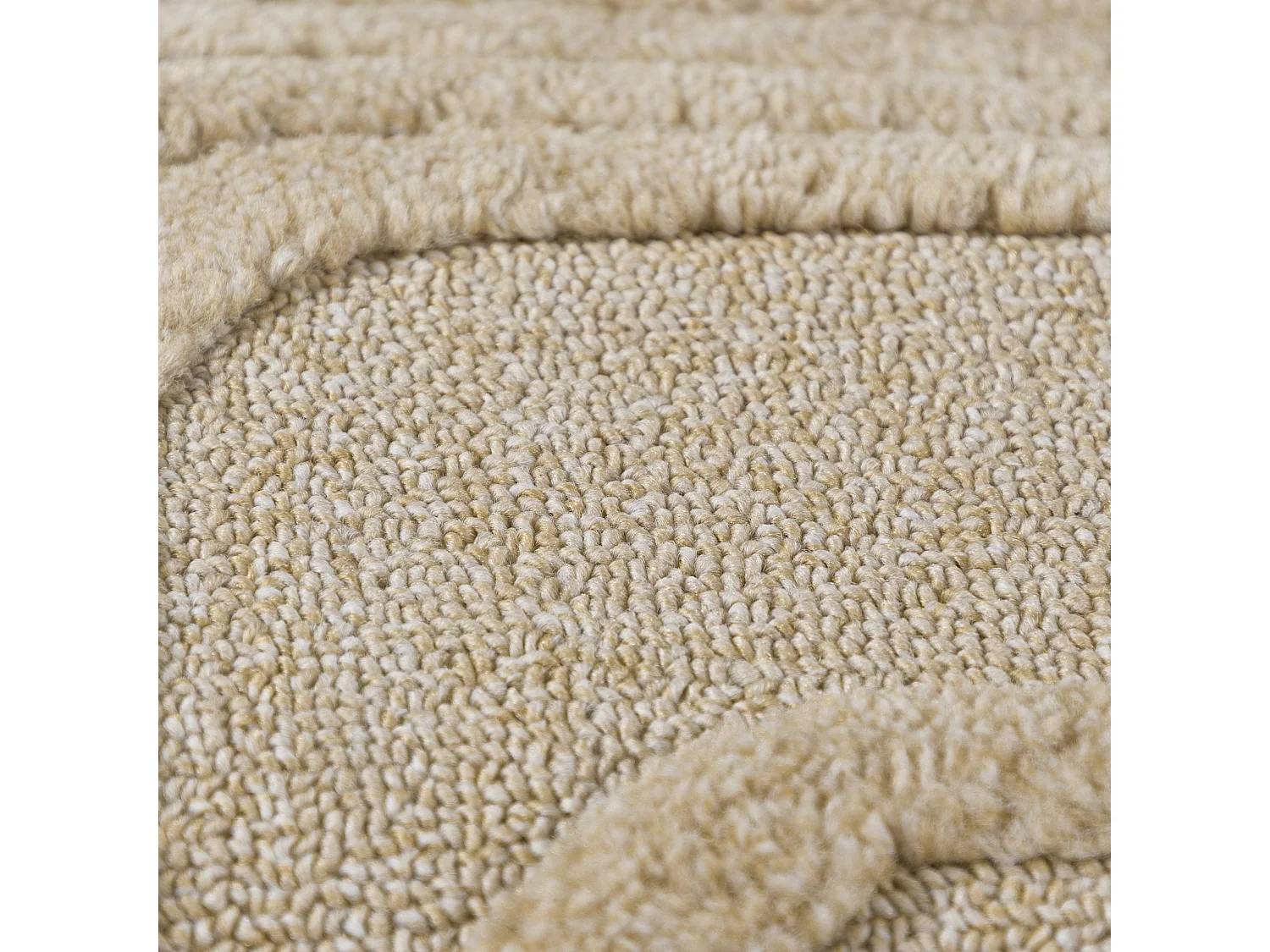 Rug Pisa Golfo Mazovia 200 x 300 cm Beige Cream Geometric Medium Pile with Fringes