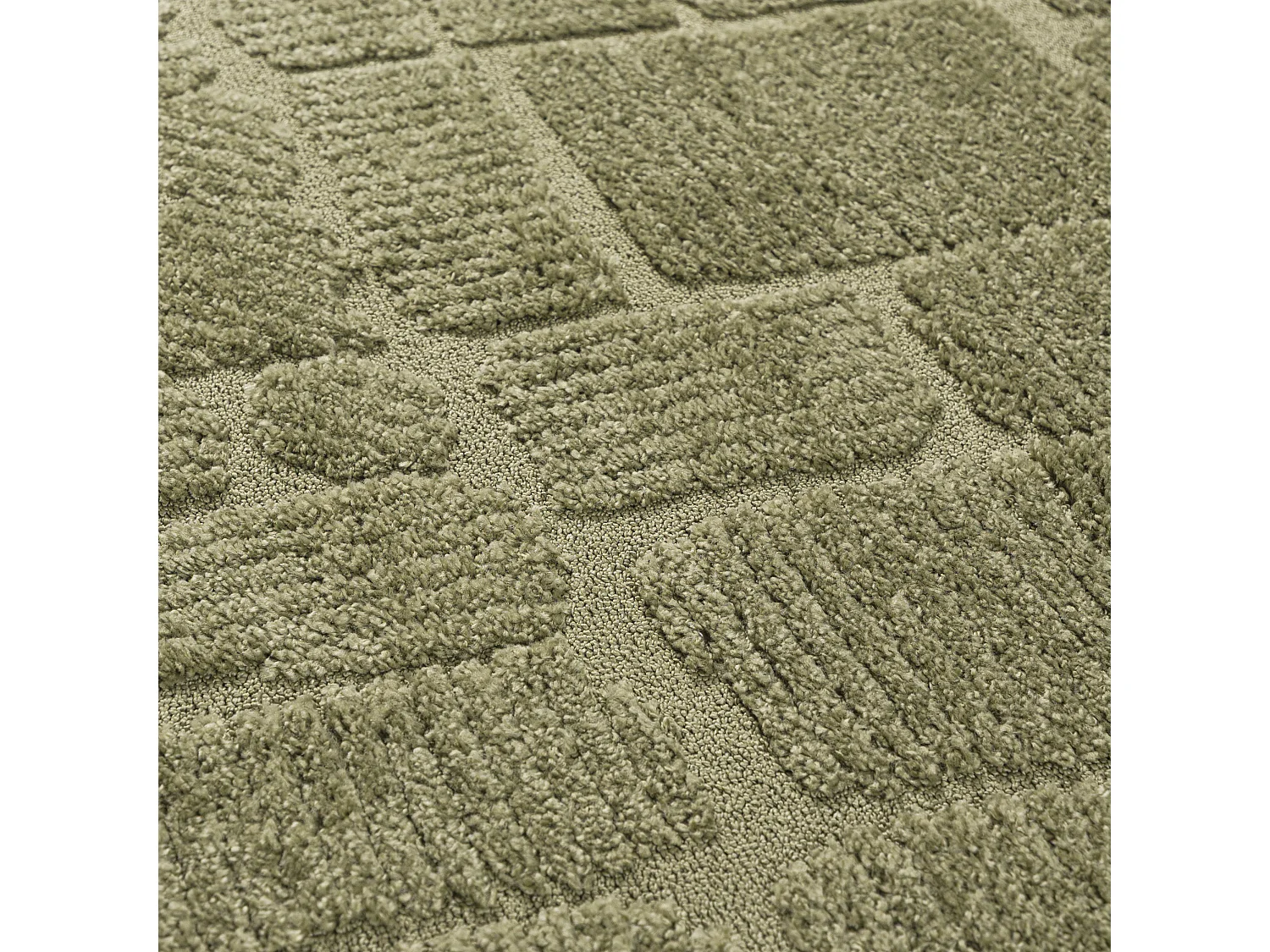 Tapis Pisa Ortica Mazovia 120 x 170 cm Vert Géométrique Poils Mi-Longs à Franges