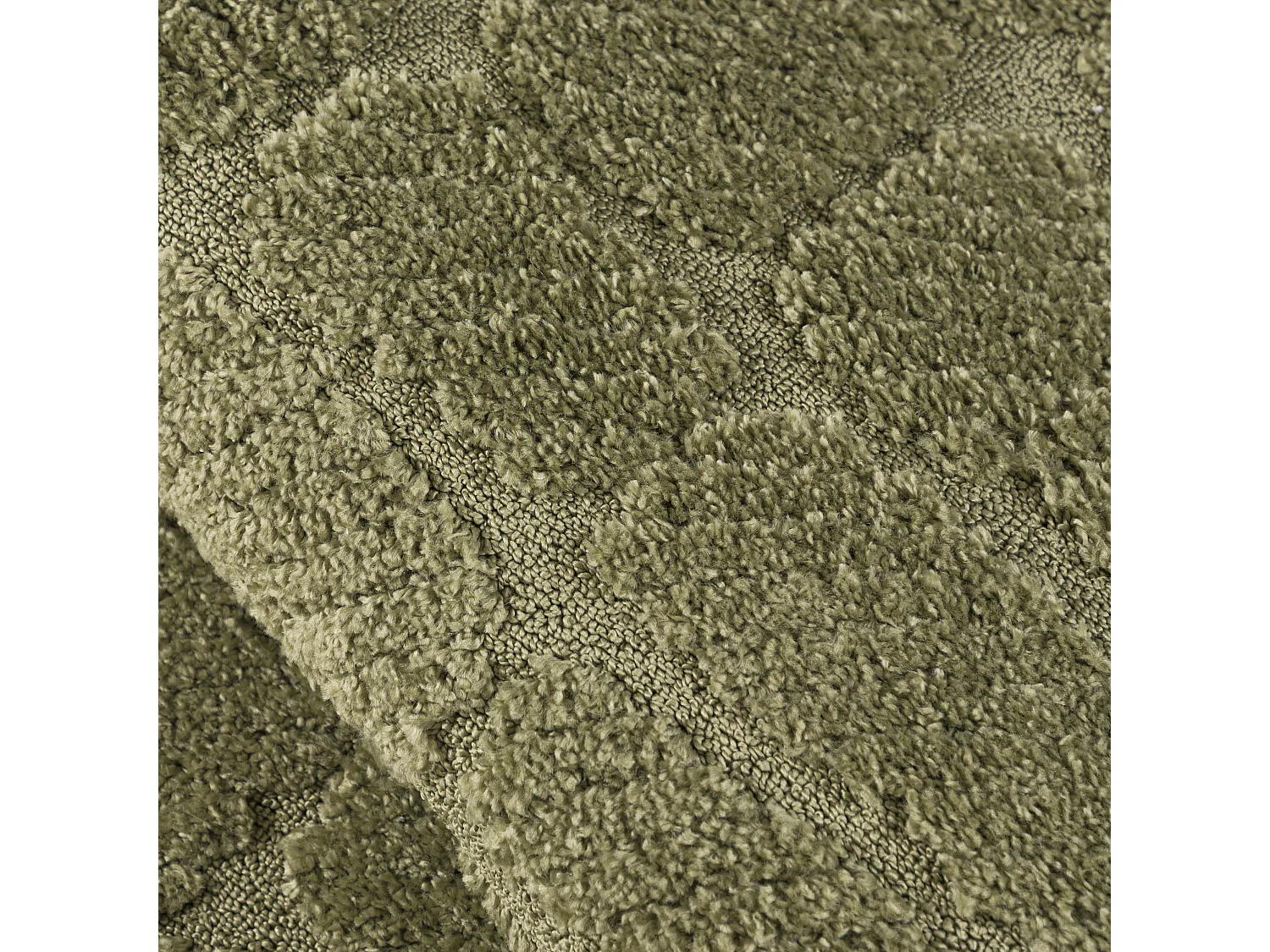 Tapis Pisa Ortica Mazovia 120 x 170 cm Vert Géométrique Poils Mi-Longs à Franges