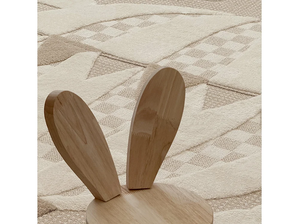 Kinderteppich Buffo Volare Mazovia 80 x 150 cm Beige Creme Ballon Mittelflor mit Fransen