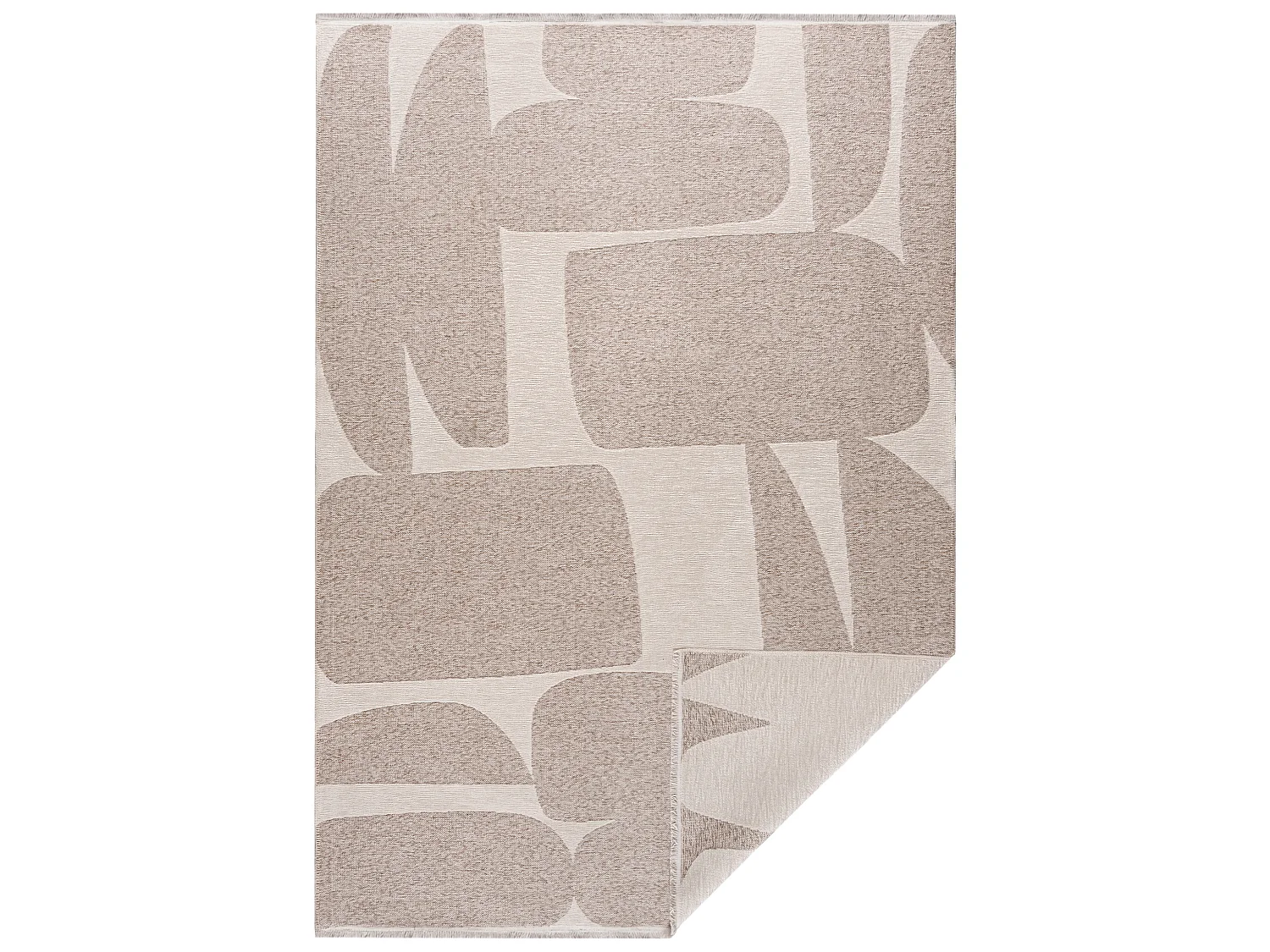 Tapis Amalfi Pieno Mazovia 160 x 200 cm Beige Blanc Abstrait Poils Courts