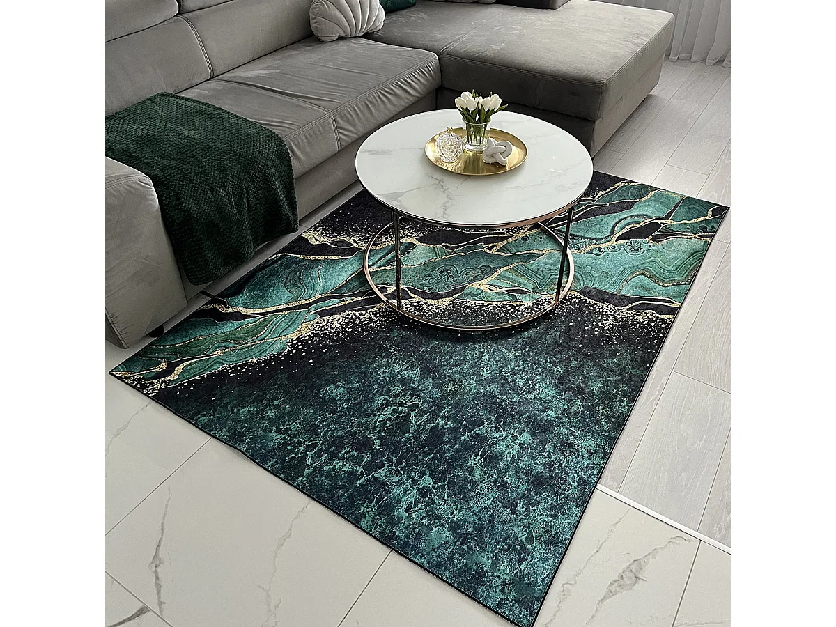 Tapis Toscana 37040 Mazovia 160 x 230 cm Vert Marbre Poils Courts