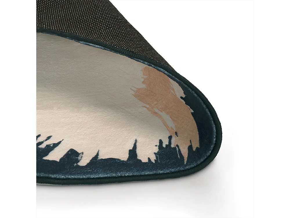 Tapis Osimo Lumi Mazovia Forme Irrégulière 200 x 200 cm Beige Noir Fleuri Poils Courts