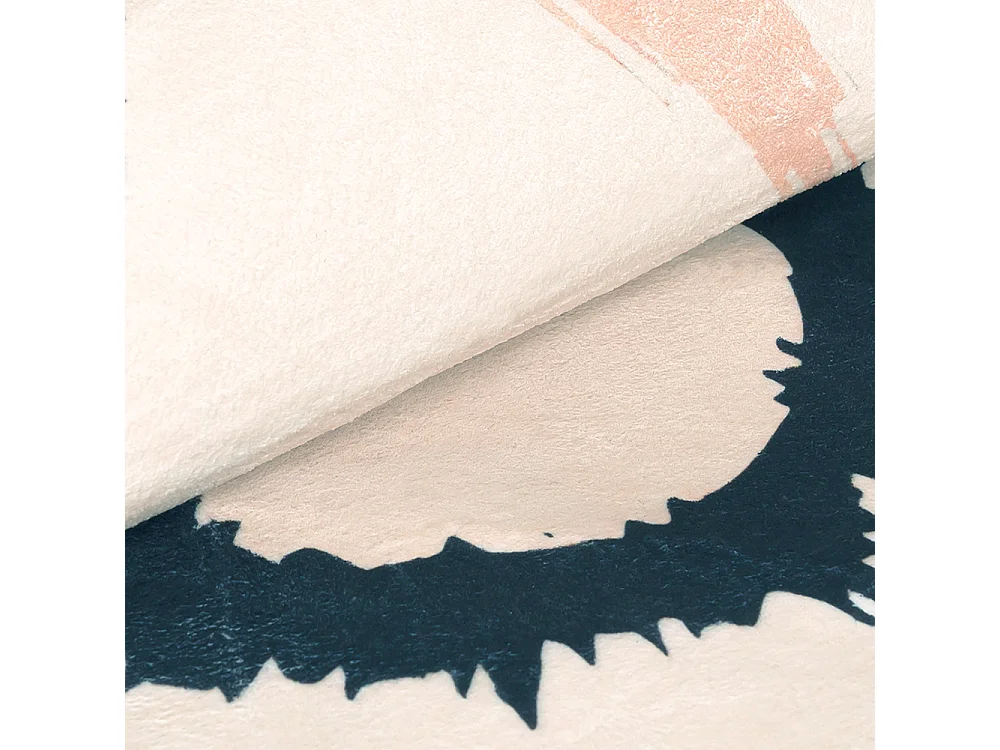 Tapis Osimo Lumi Mazovia Forme Irrégulière 200 x 200 cm Beige Noir Fleuri Poils Courts