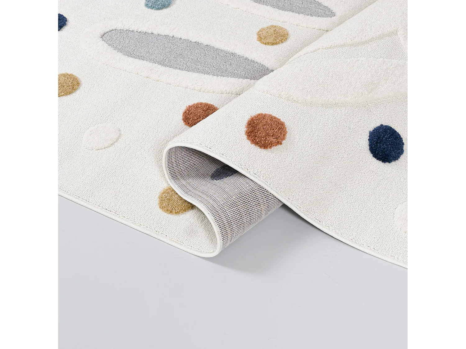 Tapis Enfant Buffo Lepre Mazovia 120 x 170 cm Beige Crème Lapin Poils Mi-Longs à Franges