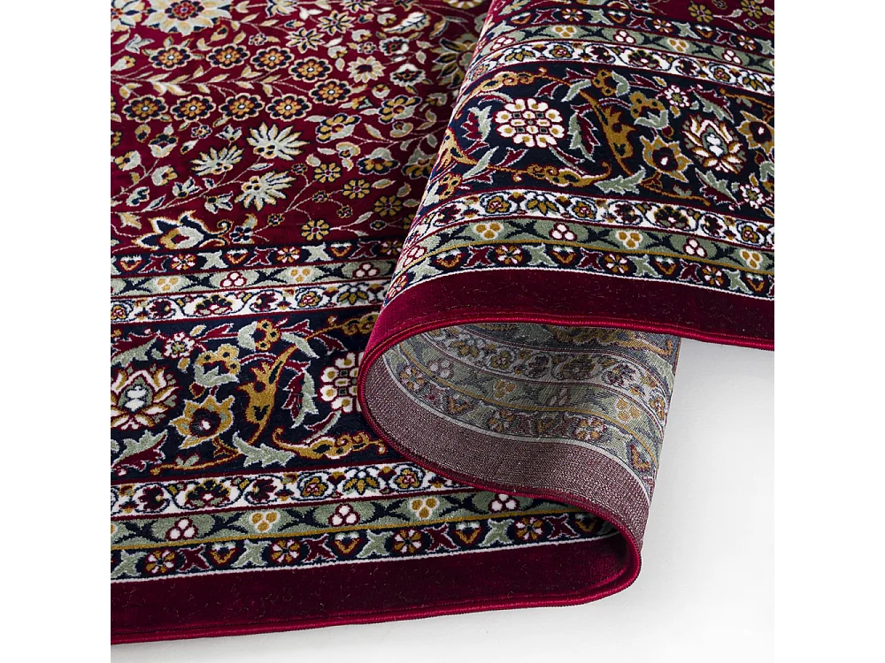 Tapis Castello Rosso Mazovia 240 x 340 cm Rouge Oriental Poils Courts à Franges