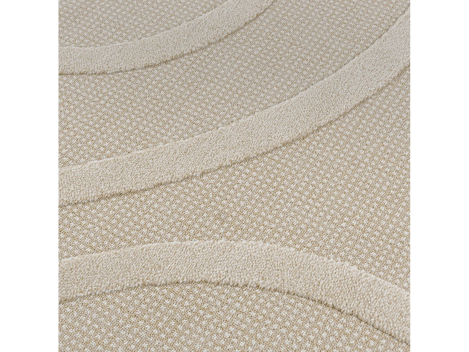 Tapis Pisa Arcano Mazovia 80 x 150 cm Beige Crème Abstrait Poils Mi-Longs à Franges