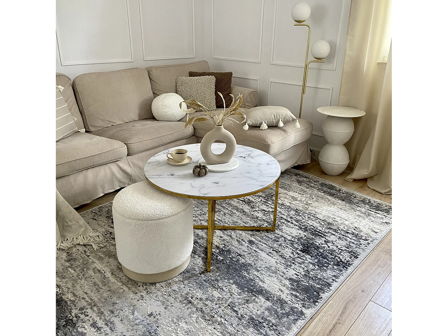 Rug Portland G509A Mazovia 240 x 330 cm Beige Cream Abstract Short Pile