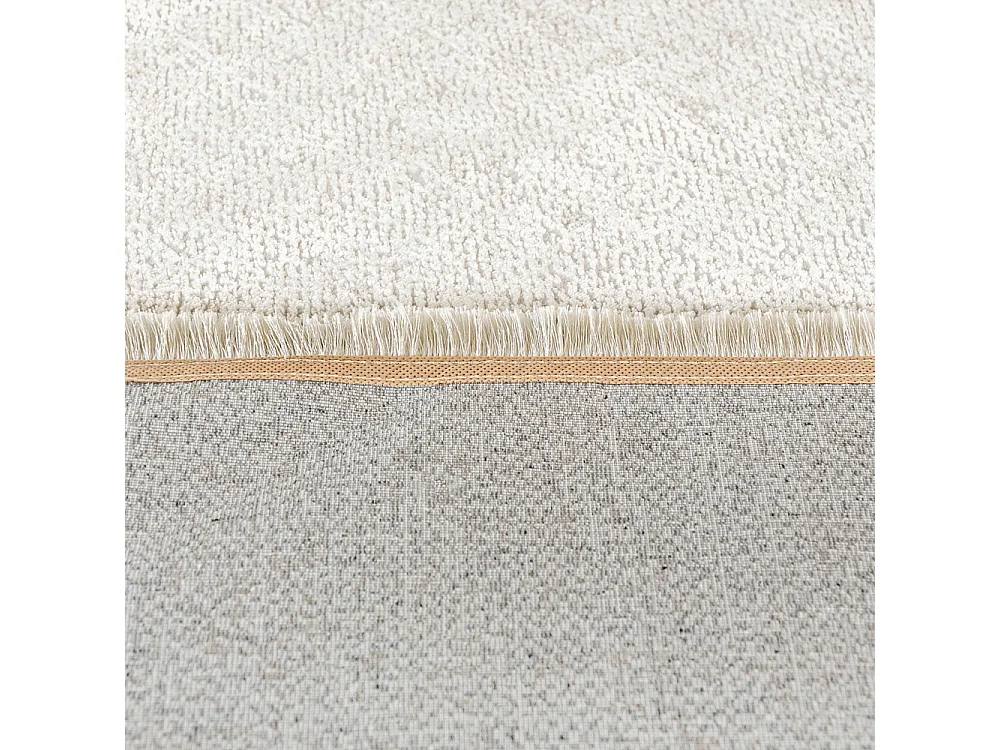 Tapis Bari Pepe Beige Mazovia 160 x 230 cm Beige Crème Abstrait Poils Courts à Franges