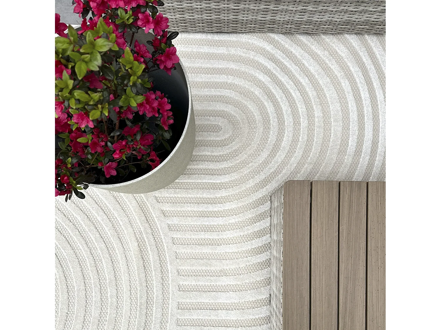 Rug Madison NJ85C Mazovia 80 x 150 cm Beige White Geometric Short Pile
