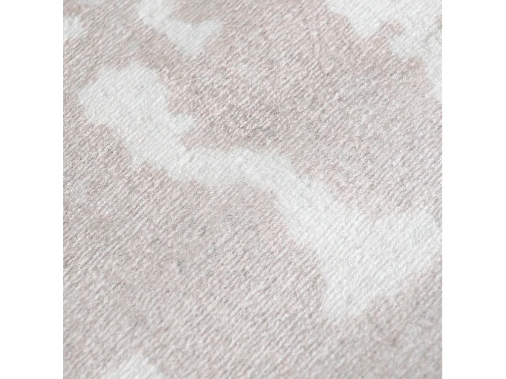 Tapis Arona Labro Mazovia Forme Irrégulière 140 x 200 cm Beige Blanc Abstrait Poils Courts