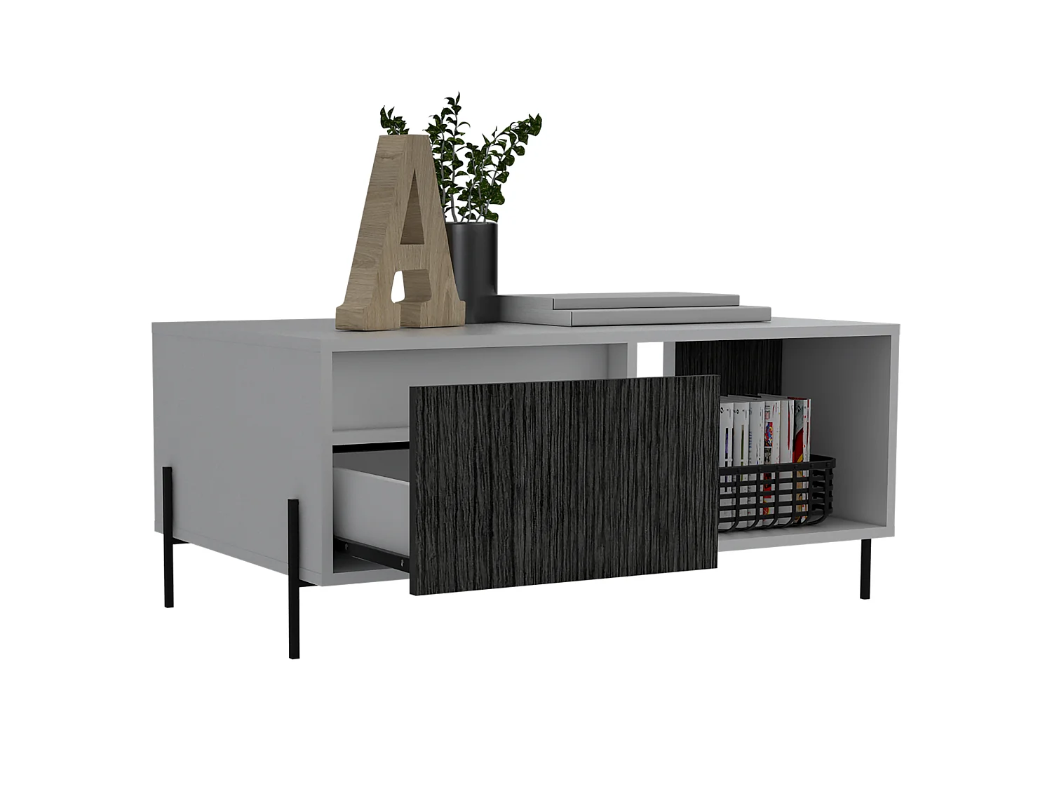 Dallas Coffee Table with Drawer, Modern Design