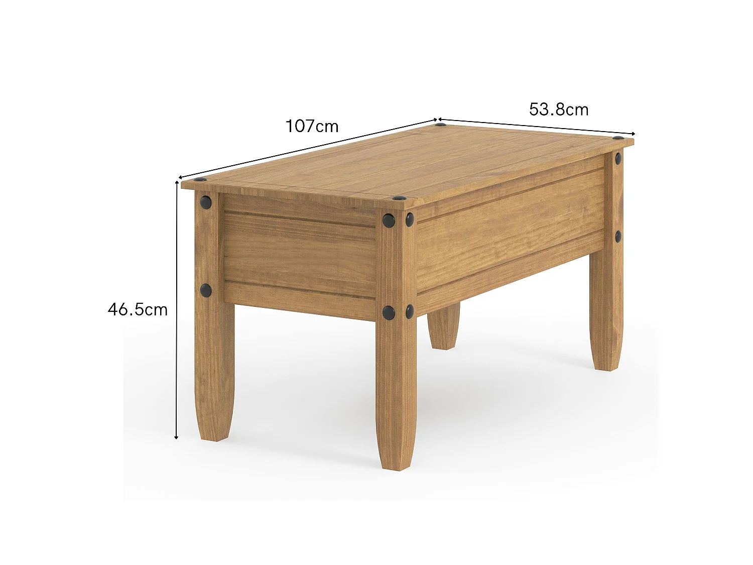 Corona Coffee Table, Solid Waxed Wood