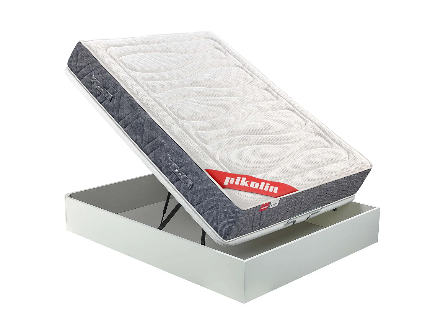 Pack colchón y canapé de 180 x 200 cm de muelles ensacados y viscoelástica de 62 cm - PACK COLCHON MARISMA + CANAPÉ ABATIBLE BLANCO de PIKOLIN
