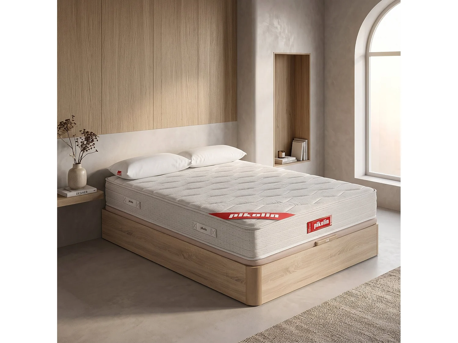 Pack colchón y canapé de 160 x 200 cm de espuma HR de 57 cm - COLCHON ESPUMA HR + CANAPE NATURAL de PIKOLIN