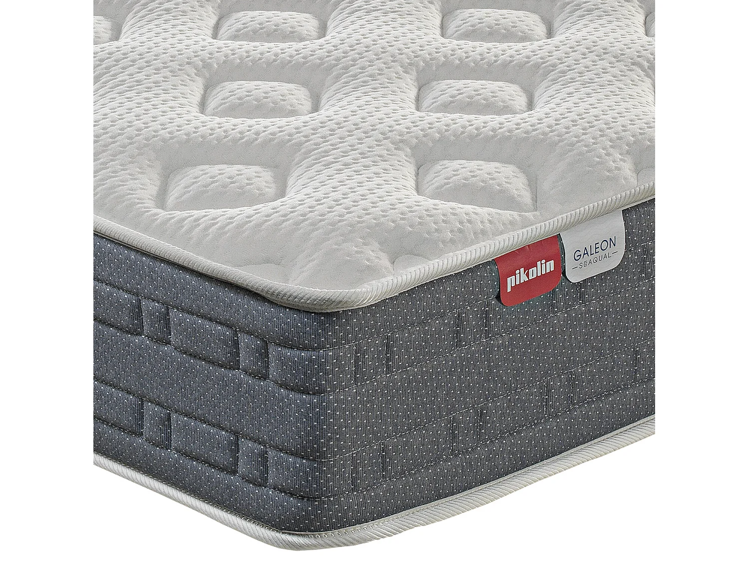 Pack colchón y base tapizada de 80 x 200 cm de muelles ensacados y viscoelástica de 60 cm - PACK COLCHON GALEON + BASE TAPIZADA BLANCA de PIKOLIN