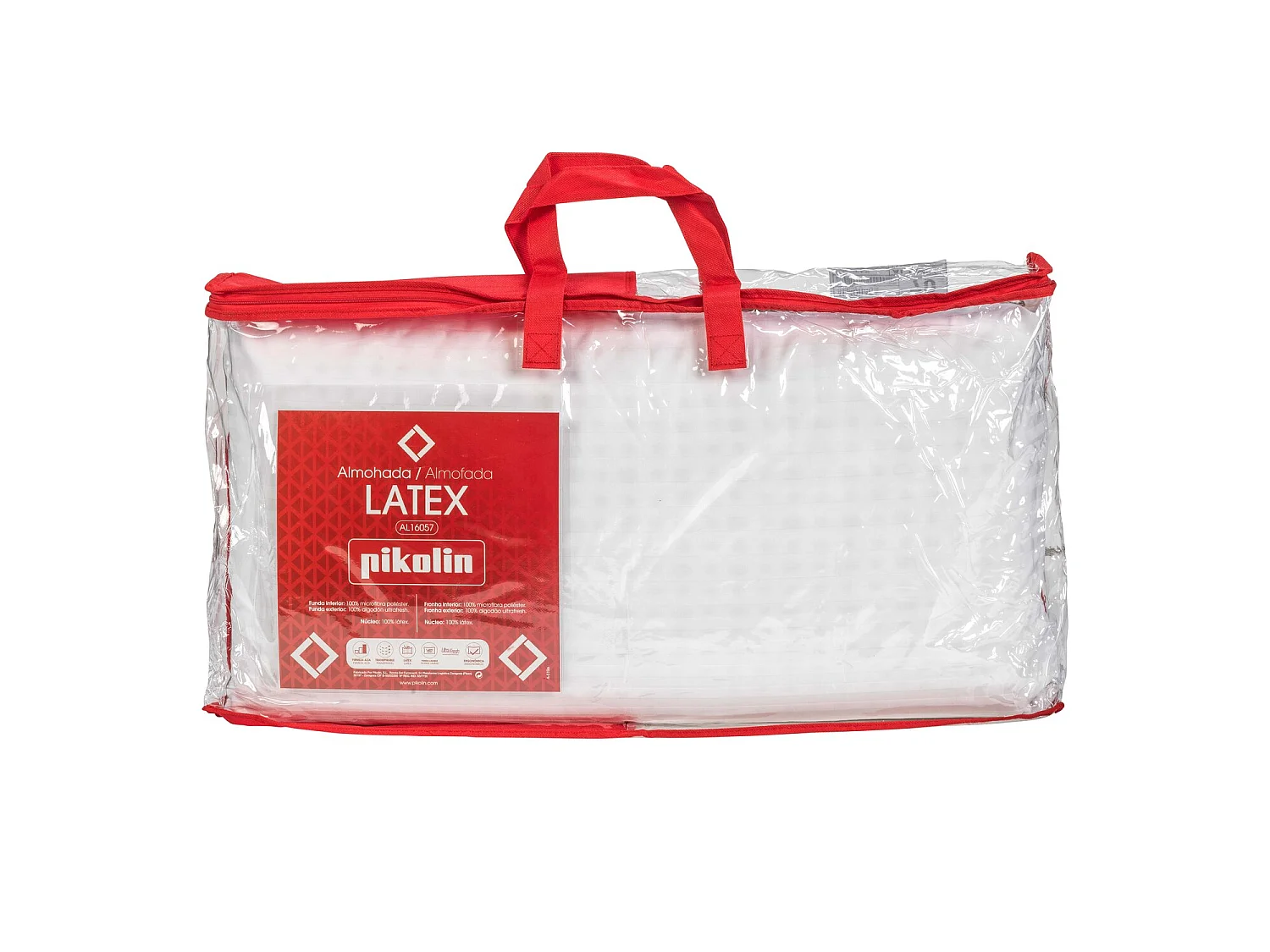 Oreiller en latex PIKOLIN, 75 x 40 cm, hauteur 11 cm