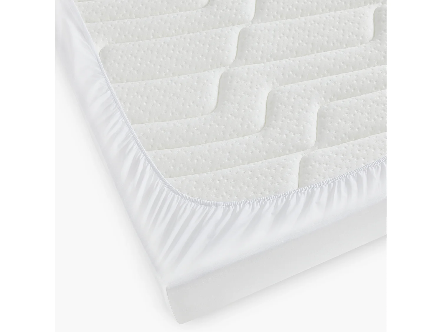Drap-housse 105 x 200 cm en percale de coton 200 fils, blanc - ESSENTIAL PIKOLIN HOME