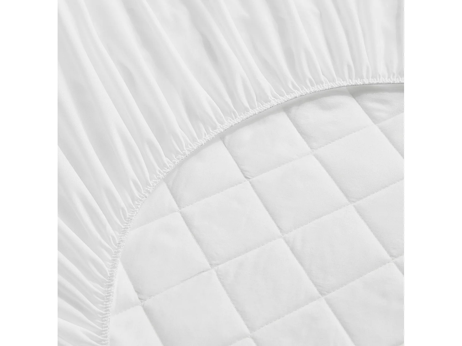 Protector de colchón acolchado 140 x 196 cm, Aloe Vera, hasta 32 cm, blanco, PIKOLIN HOME