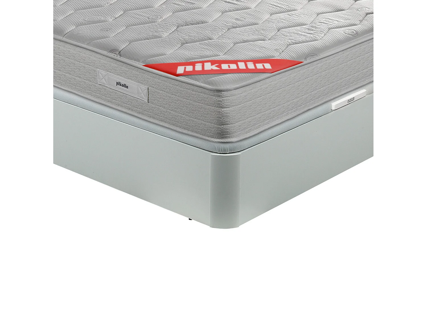 Pack colchón y canapé de 90 x 190 cm de espuma HR y viscoelástica (colchón); madera (canapé) de 57 cm - COLCHON ESPUMA HR + CANAPE BLANCO + ALMOHADAS de PIKOLIN