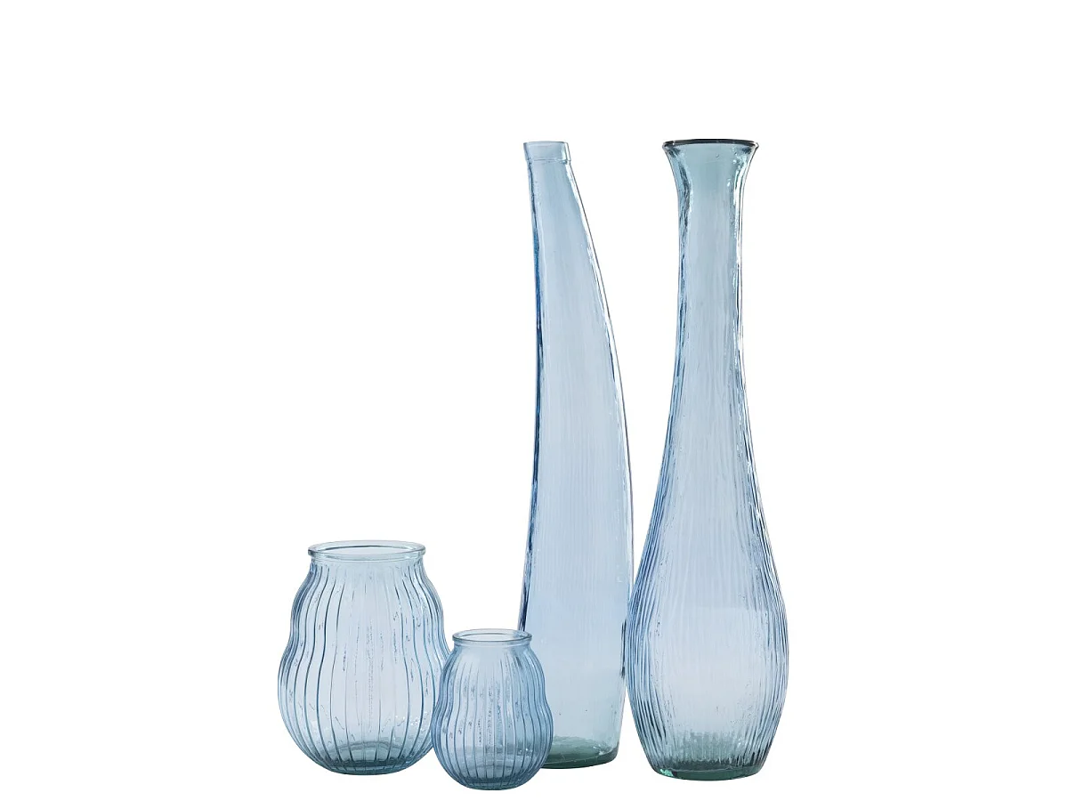 Vase Design en Verre "Nolwenn" 100cm Bleu Clair