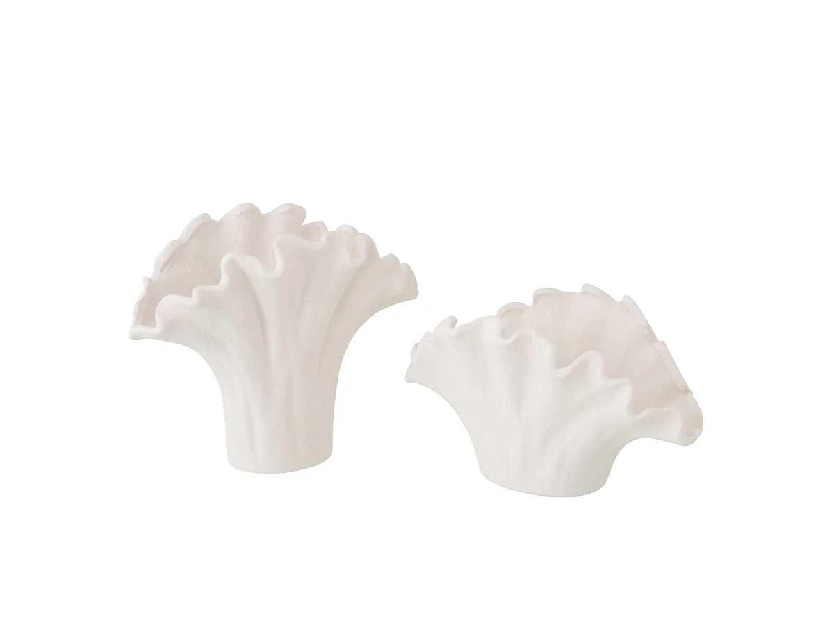 Vase Coquillage en Porcelaine "Anaelle" 14cm Blanc