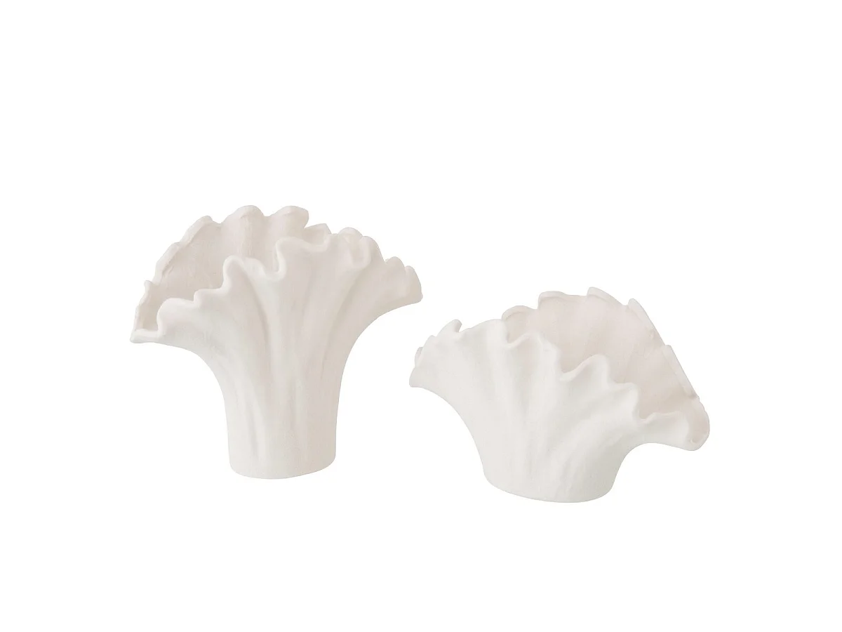 Vase Coquillage en Porcelaine "Anaelle" 19cm Blanc