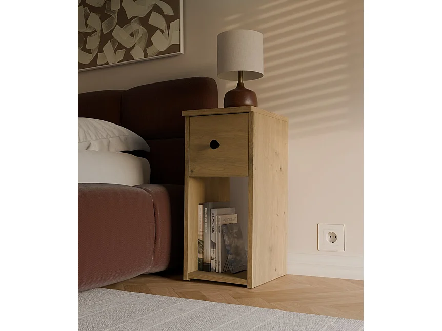 TOMI 25 1S – Szafka nocna – 1 szuflada – 25 x 55 x 30 cm – Dąb Artisan