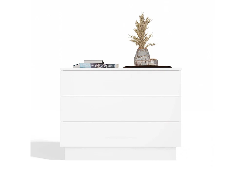 AMBER 3S – Komoda z 3 szufladami – 85 x 66 x 40 cm – sypialnia i salon – Biały