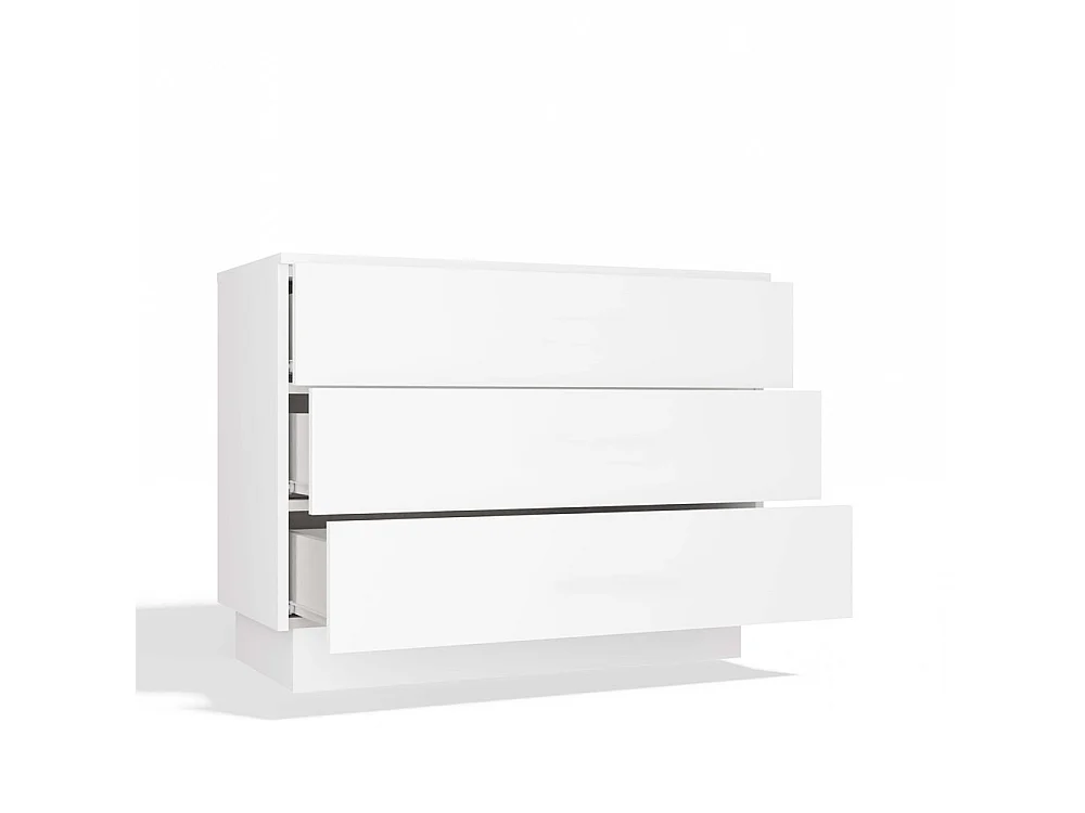 AMBER 3S – Komoda z 3 szufladami – 85 x 66 x 40 cm – sypialnia i salon – Biały