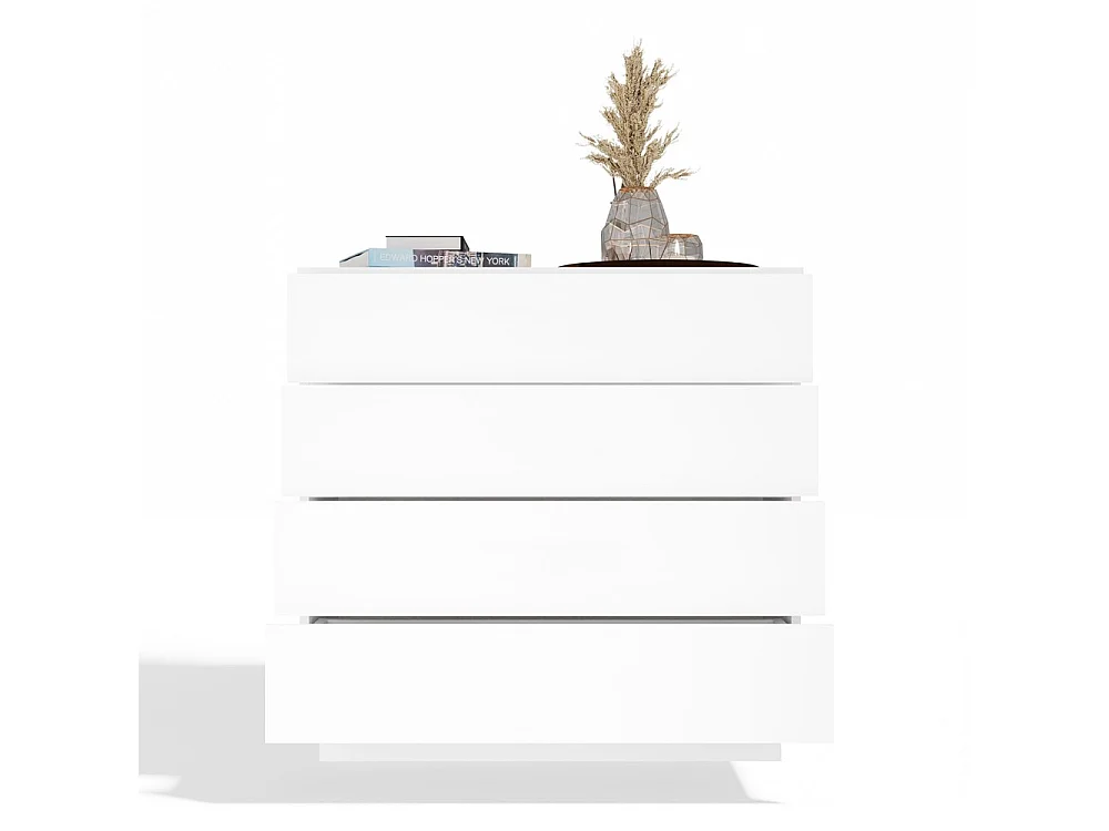 AMBER 4S – Cassettiera con 4 cassetti – 85 x 84 x 40 cm – Camera e soggiorno – Bianco