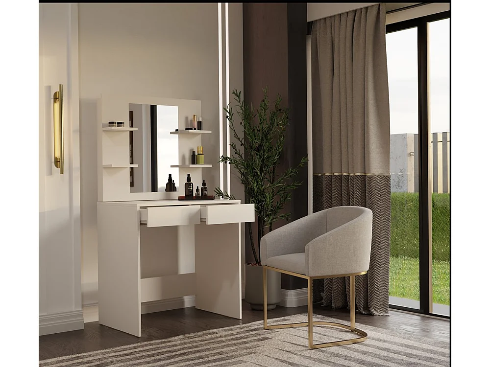 Toaletka MARINA 2S  | Kosmetyczna z Lustrem Biurko | 81x50x80 cm| Kaszmir